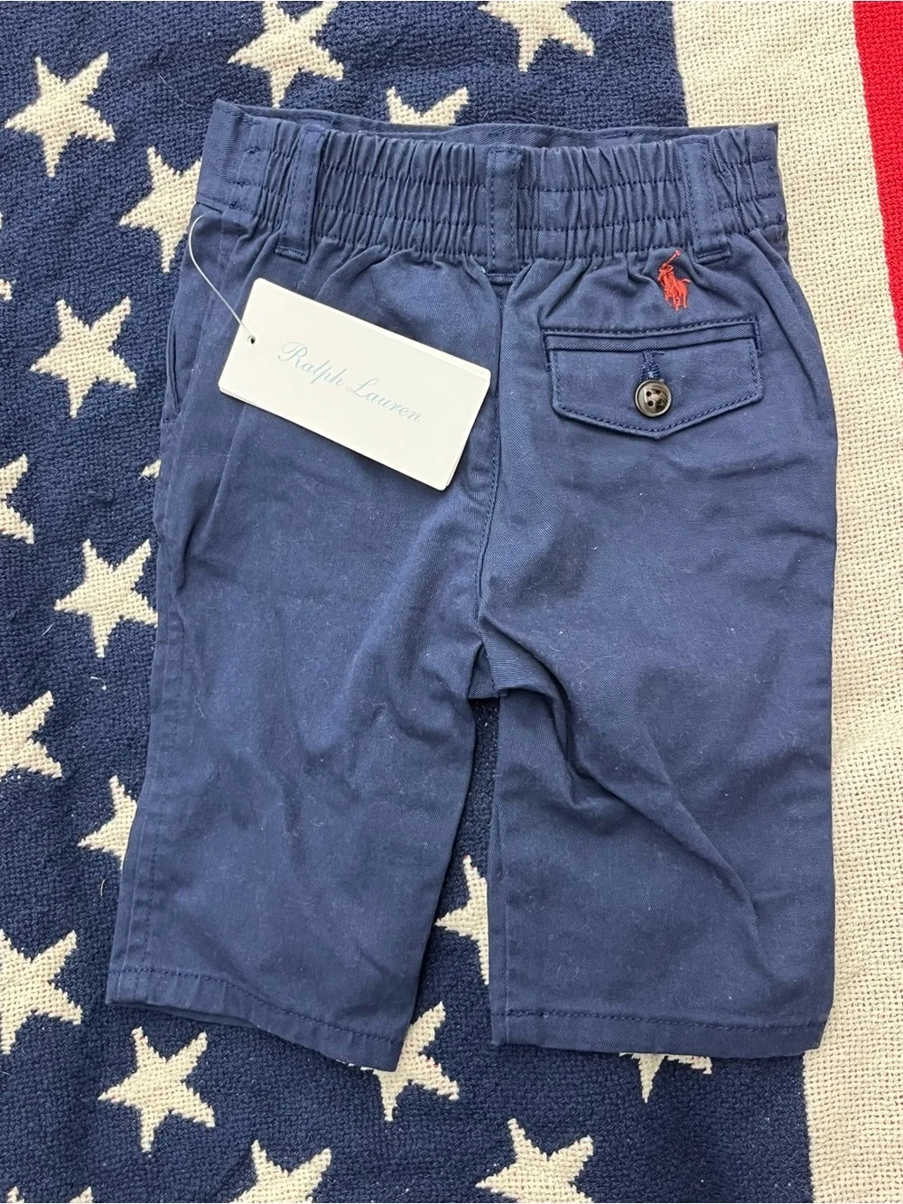 Ralph Lauren Navy Blue Kids Chino Pants Size 3 Months New with Tags